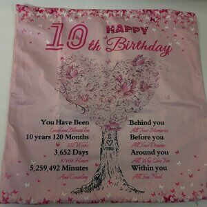 10th Birthday Throw Pillow Cover